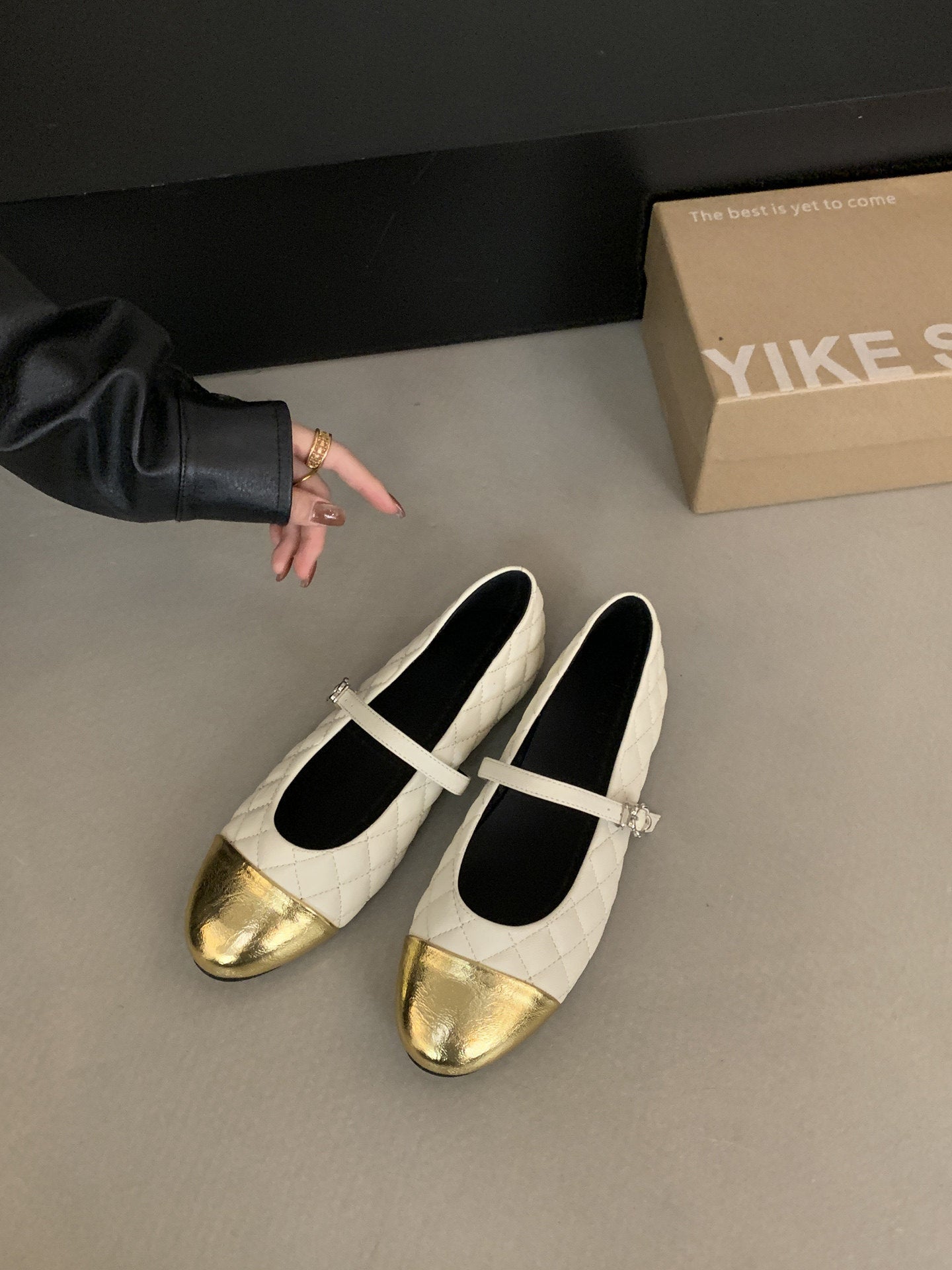 Damen Ballerinas Elegante Riemen Schuhe Glitzer