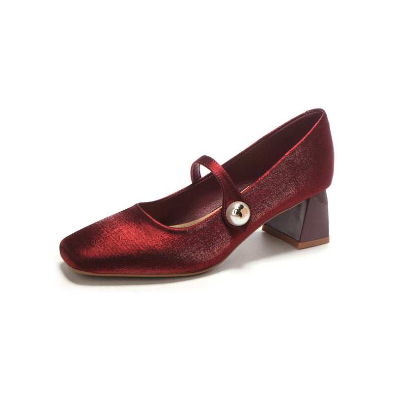 Damen Pumps mit Riemenverschluss und Strasssteinen Elegant