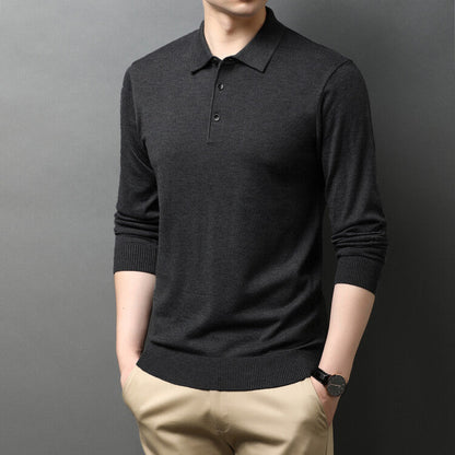 Eleganter Herren Strickpullover Polokragen Modern