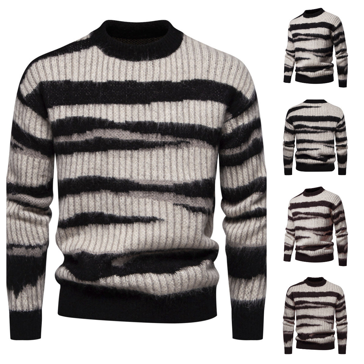 Herren Strickpullover Modern mit Streifenmuster - BerlinGlamour