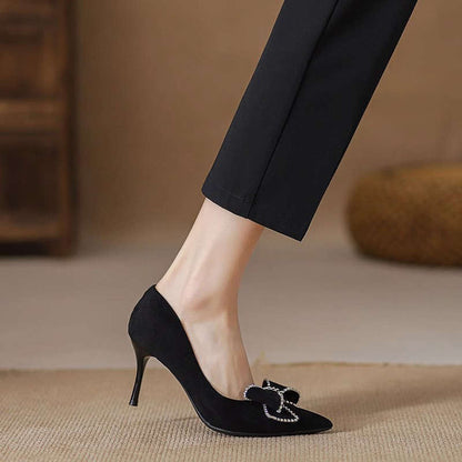 Elegante Damen Pumps mit Schleifen Dekoration High Heel