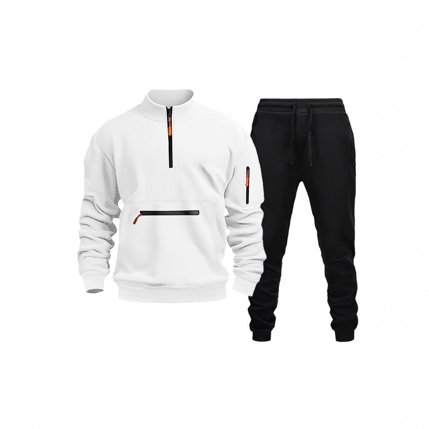 Herren Sportset Freizeitanzug mit Reißverschluss und Taschen - BerlinGlamour