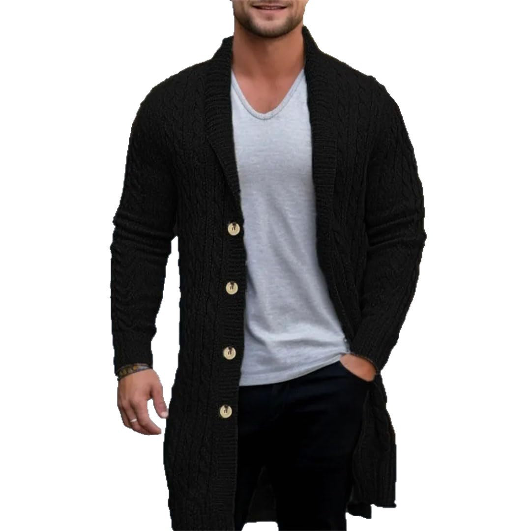 Herren Strickjacke Offen Modern Knopf Detail Design