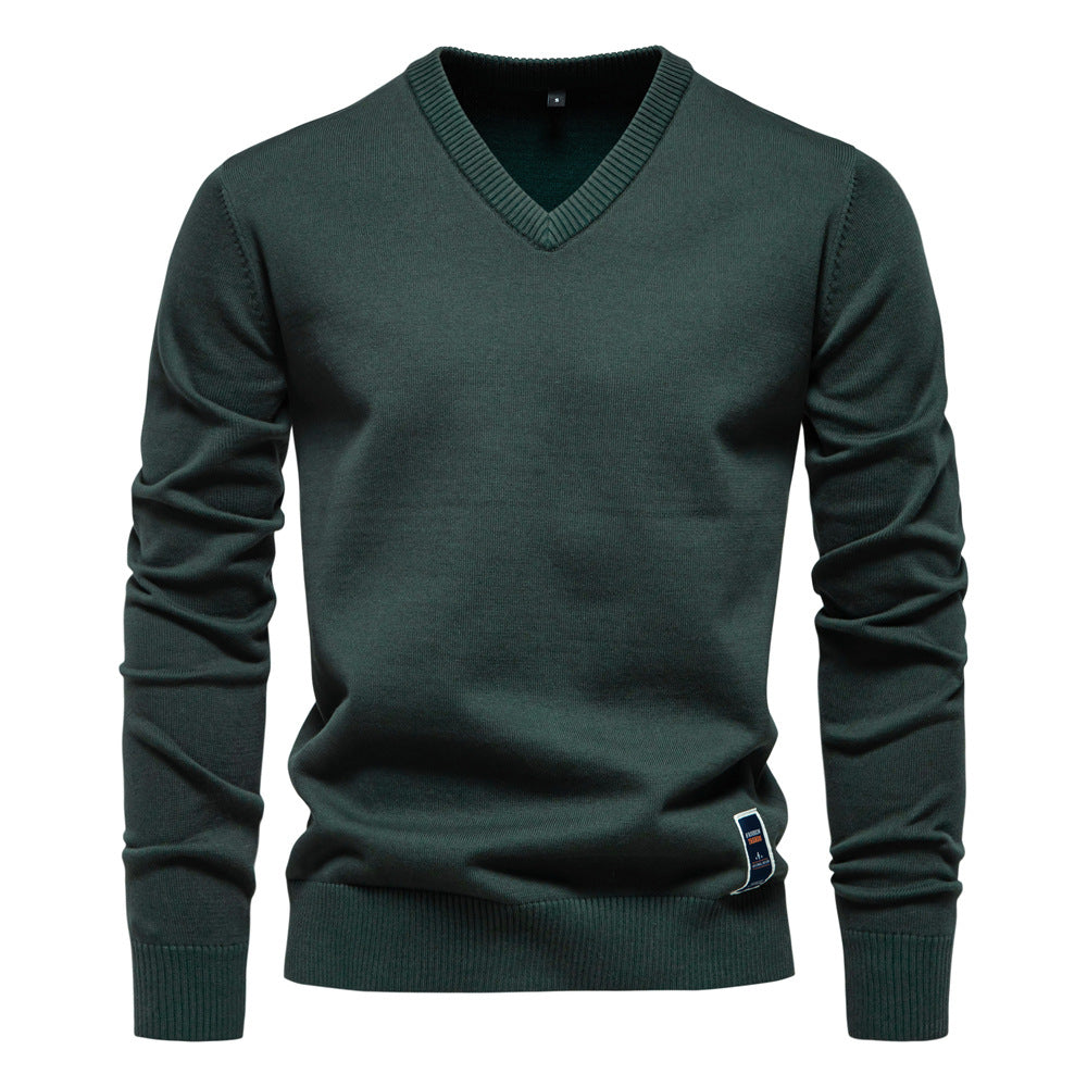 Herren Strickpullover V-Ausschnitt Fein Gestrickt Modern