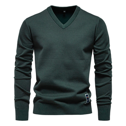 Herren Strickpullover V-Ausschnitt Fein Gestrickt Modern