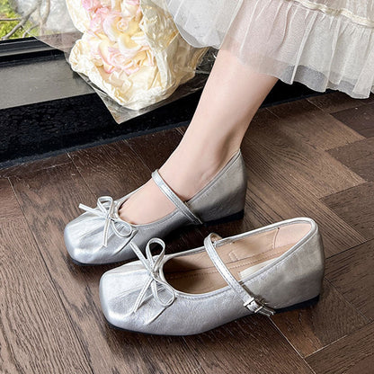 Damen Ballerinas Elegante Schleife Schnürsenkel Modisch - BerlinGlamour
