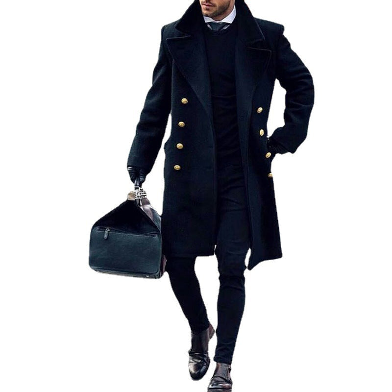 Herren Mantel Elegant Luxus Doppelknopf Innenfutter Berlin