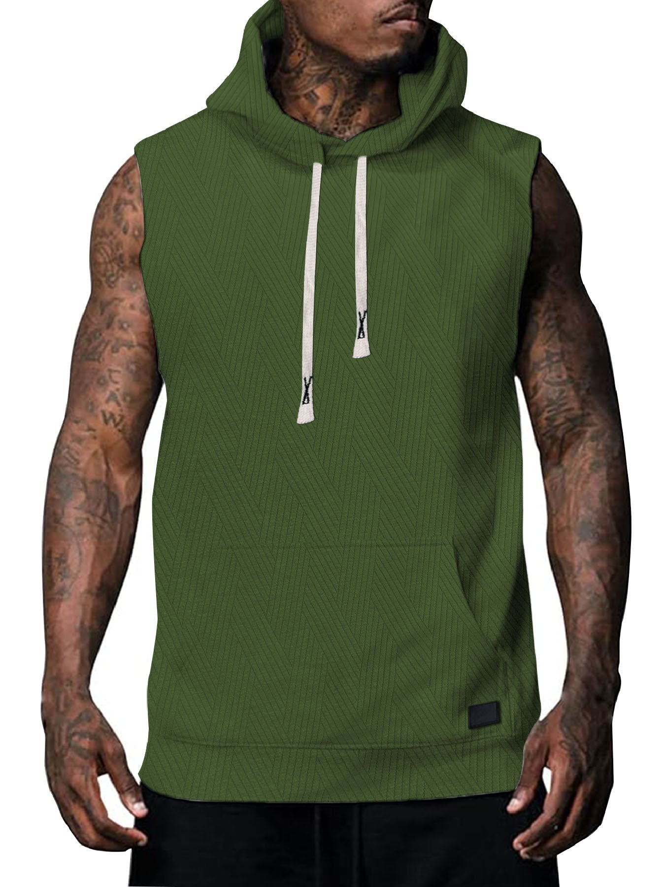 Herren Kapuzenshirt Ärmellos Modern Strukturiert