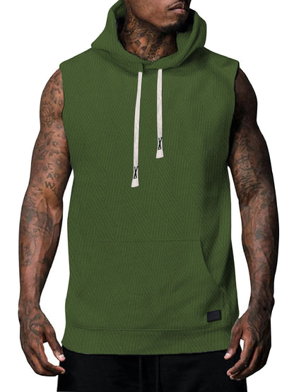 Herren Kapuzenshirt Ärmellos Modern Strukturiert