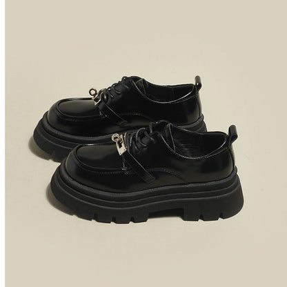 Damen Schnürschuhe Glänzend Rutschfest Modisch
