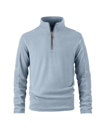 Herren Fleece Pullover Halbzipper Hochkragen Warm
