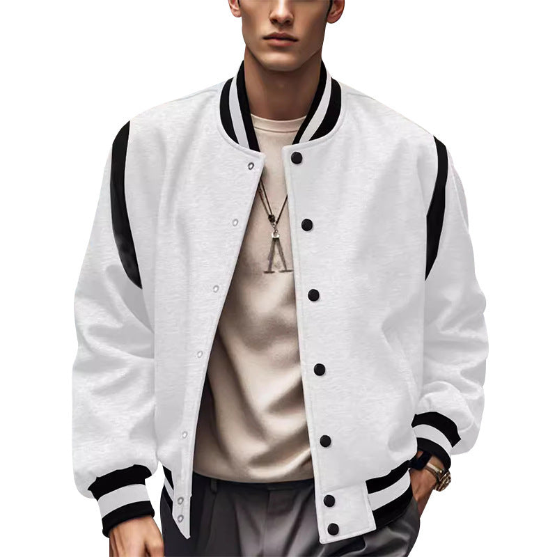 Herren Collegejacke Lässig Mit Kontrastärmlen Modern