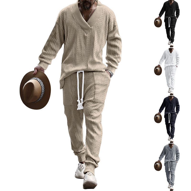 Herren Strickset Elastisch V-Ausschnitt Modern - BerlinGlamour