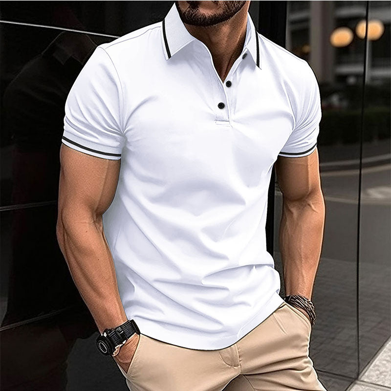 Herren Polohemd Sportlich Modern Kontrastkragen