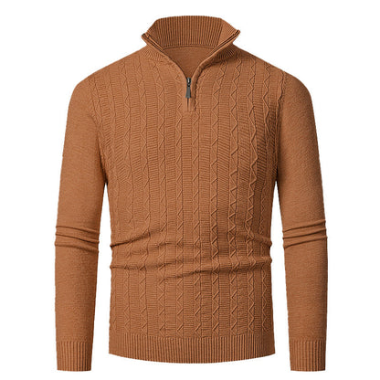 Herren Pullover Strick Fein Zopfmuster Elegent