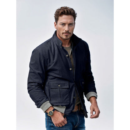 Herren Jacke Modern Baumwolljacke Mit Taschen