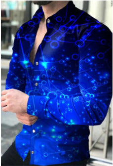 Herren Hemd Langarm Grafik Muster Trendy Modern