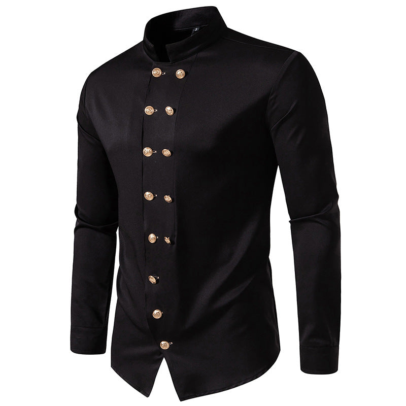 Herren Hemd Stehkragen Elegant dekorativ Berlin Style