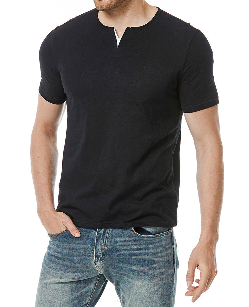 Herren Kurzarm-Shirt Moderner Ausschnitt Bequem