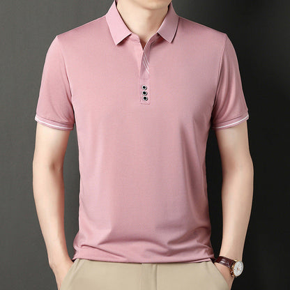 Herren Polohemd Modern Knopfleiste Kontrastdetails
