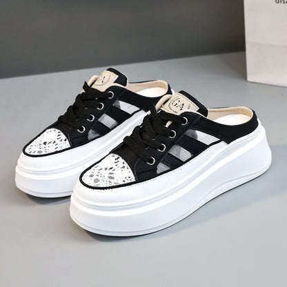 Damen Plateausneaker Hoch mit Robustem Sohlenprofil und Weitem Zehenbereich