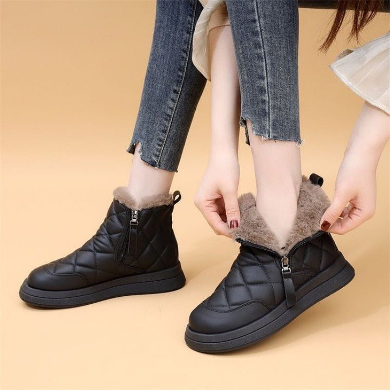 Damen Winterstiefel Warm Isoliert mit Reißverschluss