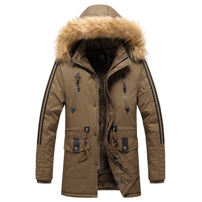 Herren Parka Winterjacke gefüttert mit abnehmbarer Kapuze
