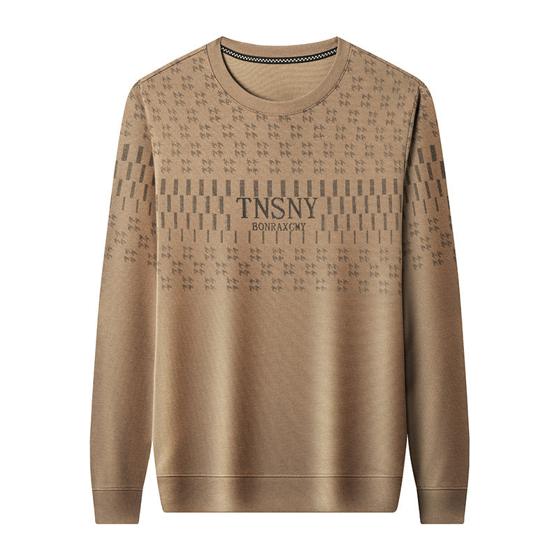 Herren Pullover Modern Rundhals Strukturiert Grau
