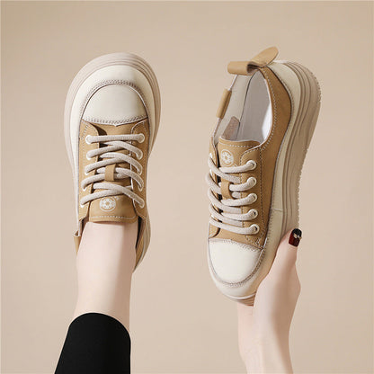 Damen Plateau Sneaker Minimalistisch Chic Schwarz