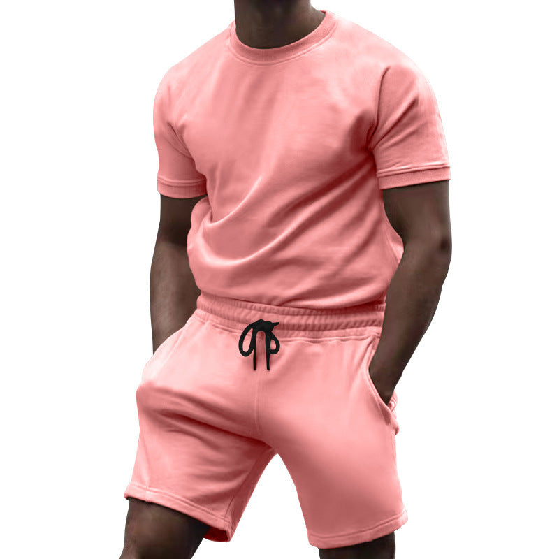 Herren Sportset Elastischer Bund Komfort Shorts Oberteil