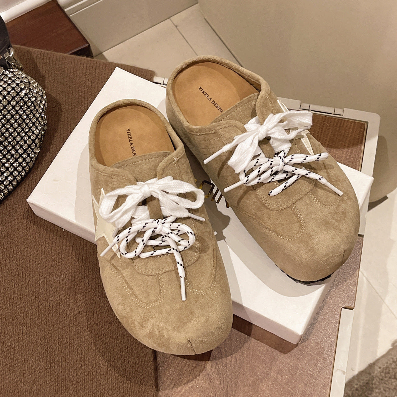 Damen Clogs Bequem Sternemblem Rutschfest