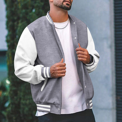 Herren Sportjacke mit Streifen Ärmelbündchen und Knöpfen Modern - BerlinGlamour