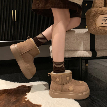 Damen Winterstiefel Trendig Komfortabel Warm