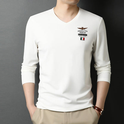 Herren Langarmshirt V-Ausschnitt Elegantes Design