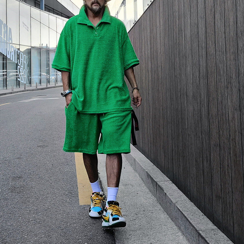 Herren T-Shirt & Shorts Set Lässig Oversized Mode