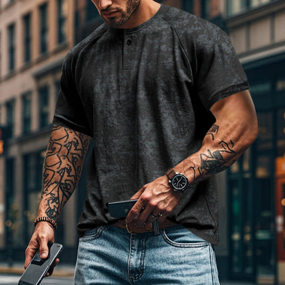 Herren Kurzarm-Shirt Sportlich Struktur Optik