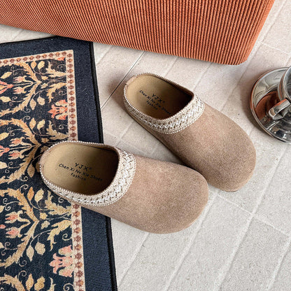 Damen Fleece-Clogs Warm Bequem mit Riemen