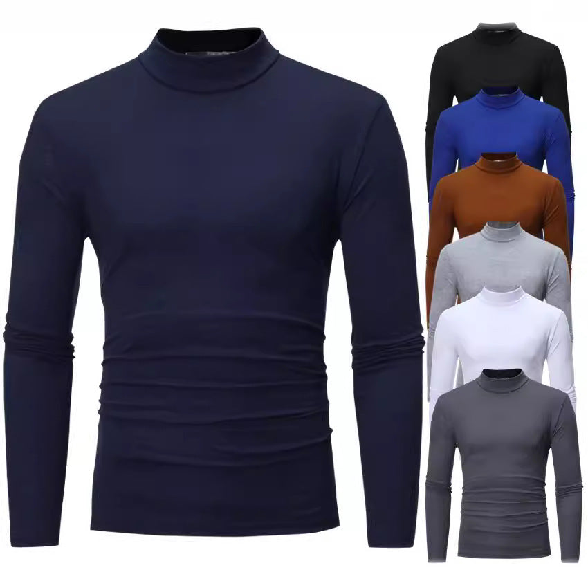 Herren T-Shirt Rollkragen Weich Jersey Elegant - BerlinGlamour