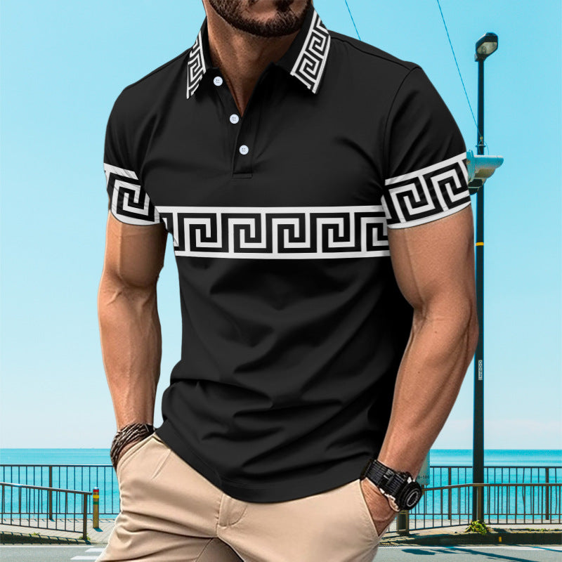 Herren Poloshirt Modern Geschnürt Trendig - BerlinGlamour
