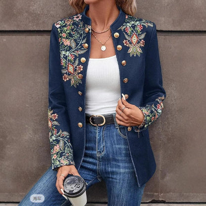 Elegante Damenblazer Jacke mit Stickereien Modern - BerlinGlamour