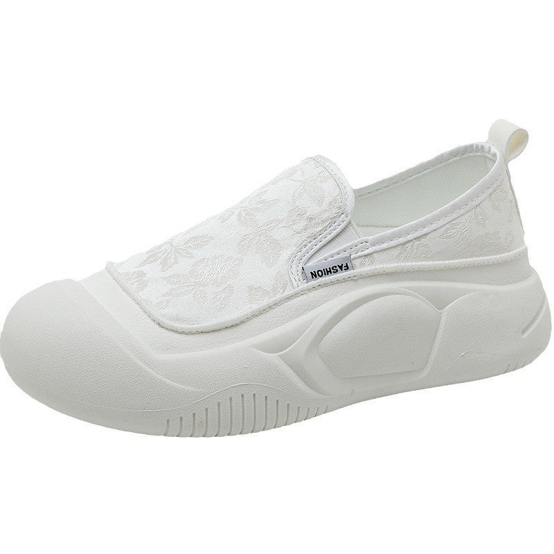 Damen Sneaker Slip-On Bequem Floralmuster Rutschfest - BerlinGlamour
