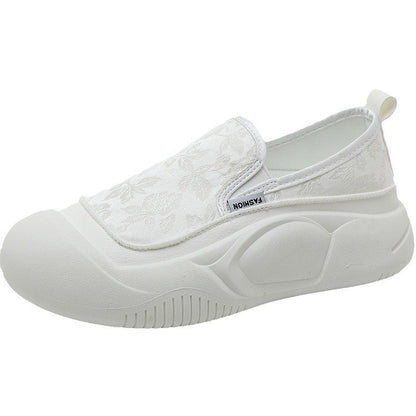 Damen Sneaker Slip-On Bequem Floralmuster Rutschfest - BerlinGlamour