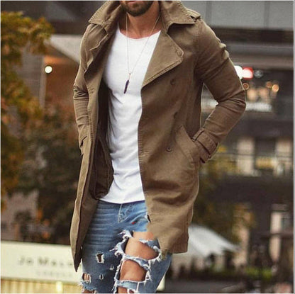 Herren Trenchcoat Lässig Modern mit Doppelknopfleiste - BerlinGlamour