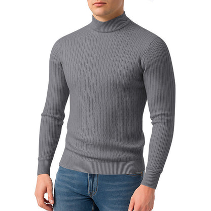 Herren Rollkragenpullover Strukturiert Bequem Warm