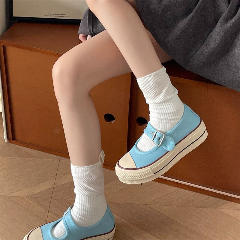 Damen Schuhe Mary Jane Weich Moderne Riemen Schuhe