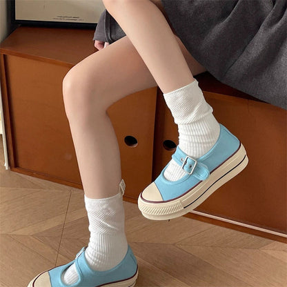 Damen Schuhe Mary Jane Weich Moderne Riemen Schuhe