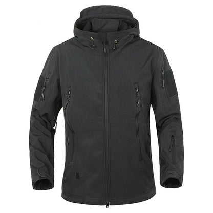 Herren Softshelljacke Wasserdicht Abnehmbarer Kapuze Outdoor