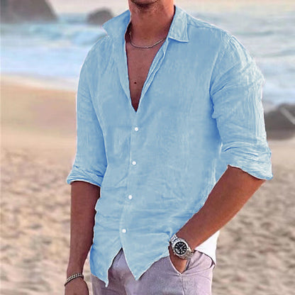 Leinenhemd Herren Sommer Leicht Modern