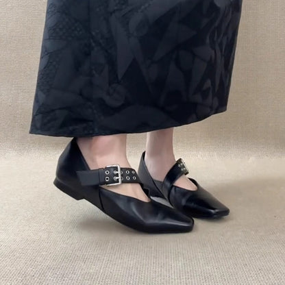 Damen Slingbacks Elegant mit Quadratzehen und Riemen