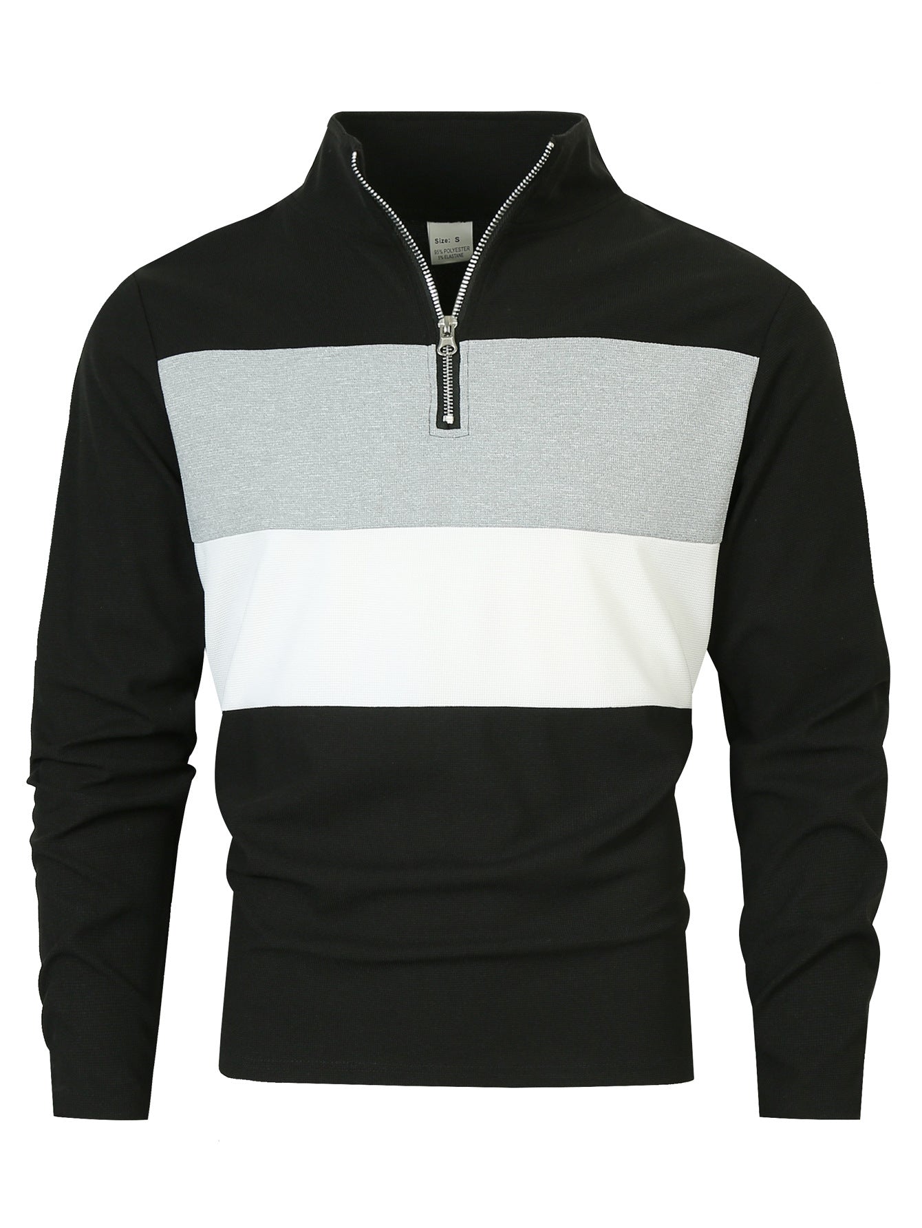 Herren Pullover Reißverschluss Farbblock Modern